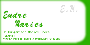 endre marics business card